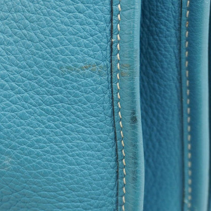 Hermes Shoulder Bag Evelyn 2PM Taurillon Clemence Blue Jean Silver Hardware □I