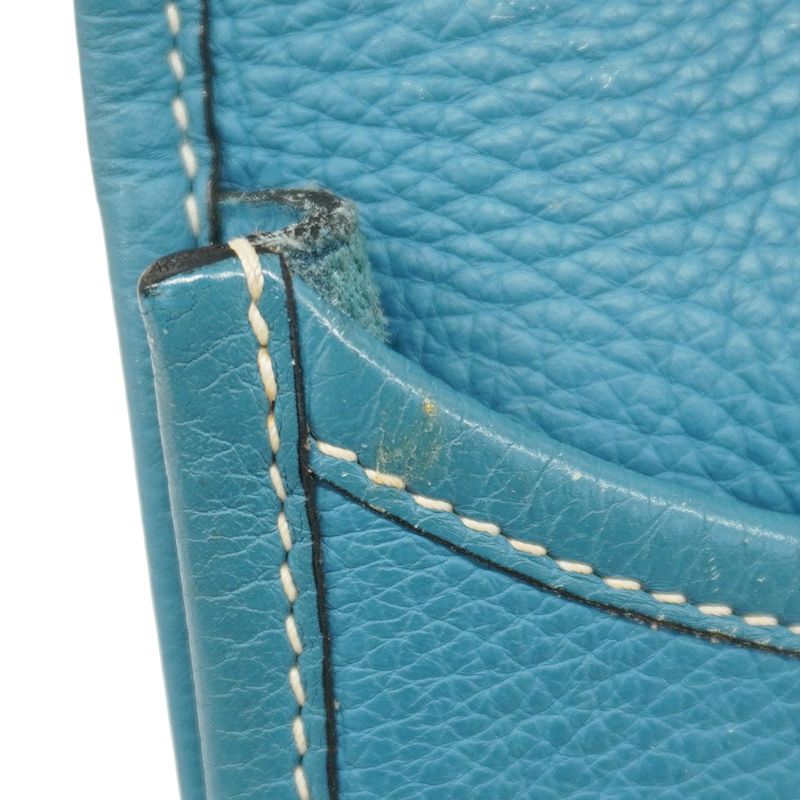 Hermes Shoulder Bag Evelyn 2PM Taurillon Clemence Blue Jean Silver Hardware □I