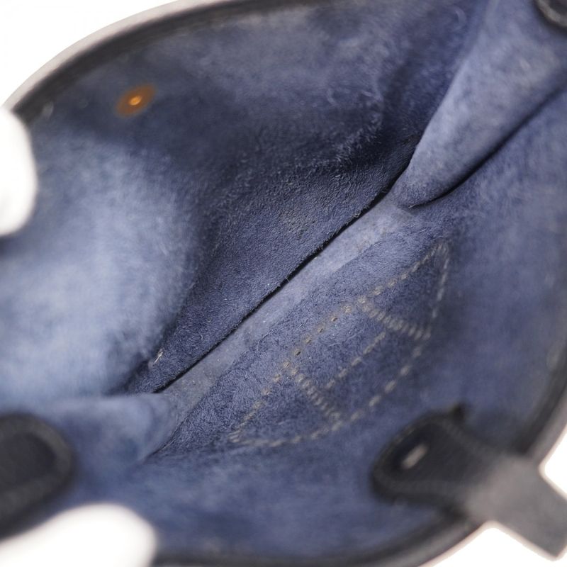 Hermes Shoulder Bag Evelyn TPM Taurillon Clemence Blue Indigo Gold Hardware □G