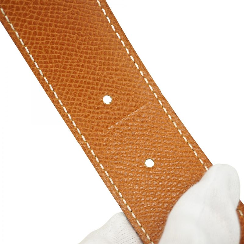 Hermes Belt Constance Belt Courchevel Box Calf Black Gold Hardware 002 Engraved