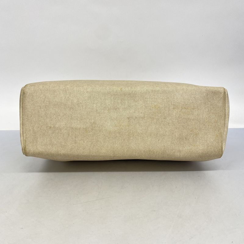 Hermes Handbag Herbag Her Bag MM Toile Ash Beige Silver Hardware □C Engraved