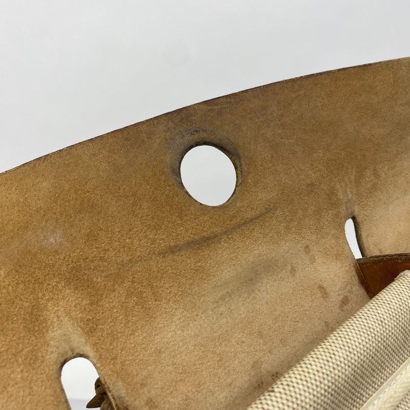 Hermes Handbag Herbag Her Bag MM Toile Ash Beige Silver Hardware □C Engraved