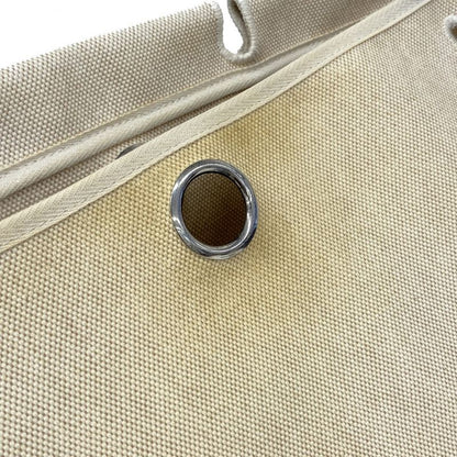 Hermes Handbag Herbag Her Bag MM Toile Ash Beige Silver Hardware □C Engraved