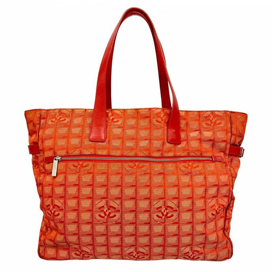 Chanel Tote New Travel Nylon Red Silver Hardware Women's
