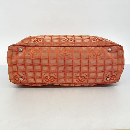 Chanel Tote New Travel Nylon Red Silver Hardware Women's