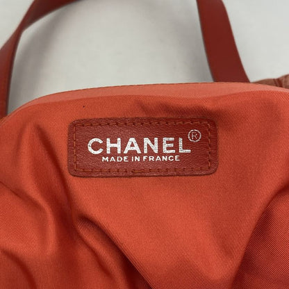 Chanel Tote New Travel Nylon Red Silver Hardware Women's