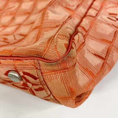 Chanel Tote New Travel Nylon Red Silver Hardware Women's