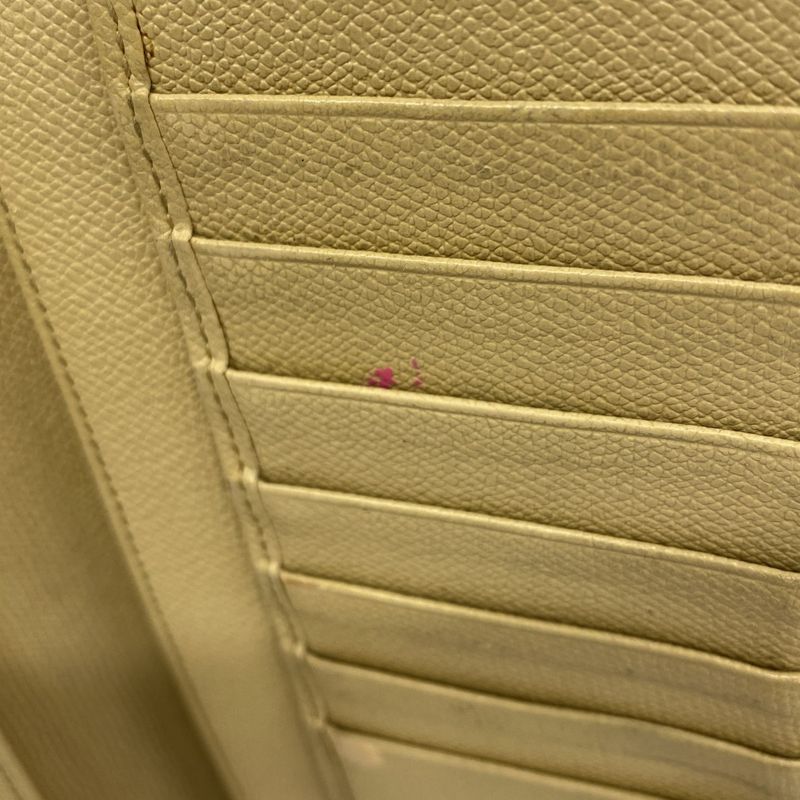 Chanel Long Wallet Coco Button Leather Beige Gold Hardware Women