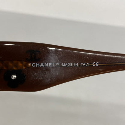 Chanel Sunglasses Camellia 5113 Plastic Brown Silver Hardware Women