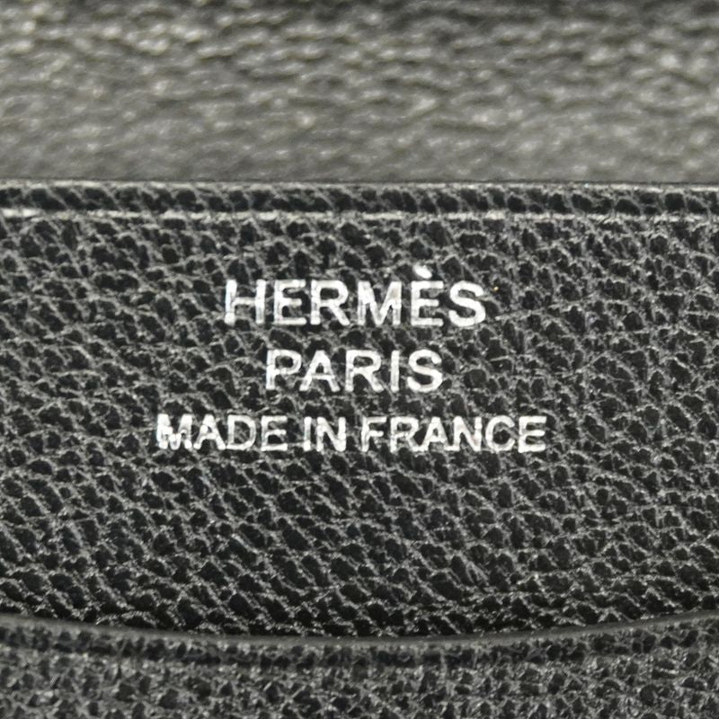 Hermes Coin Case Iliad Ulysse Compact Evercolor Black Silver Hardware B