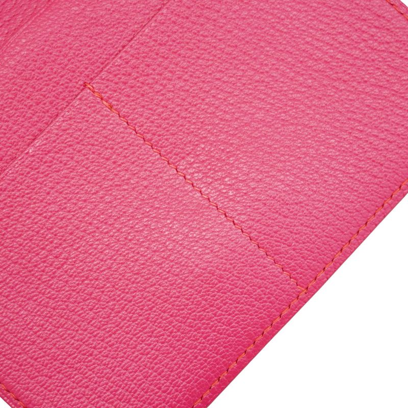 Hermes Trifold Wallet Kelly Wallet Compact Chevre Misol Rose Dilien Silver