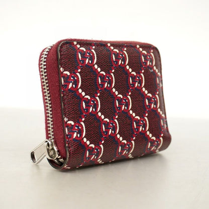 Gucci Coin Case GG Shadow 802024 PVC Bordeaux Silver Hardware Men Women Unisex