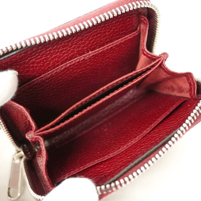 Gucci Coin Case GG Shadow 802024 PVC Bordeaux Silver Hardware Men Women Unisex