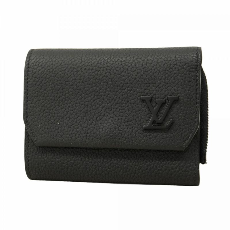 Louis Vuitton Trifold Wallet LV Aerogram Portefeuille Pilot M81740 Black Men's