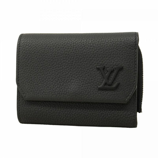 Louis Vuitton Trifold Wallet LV Aerogram Portefeuille Pilot M81740 Black Men's