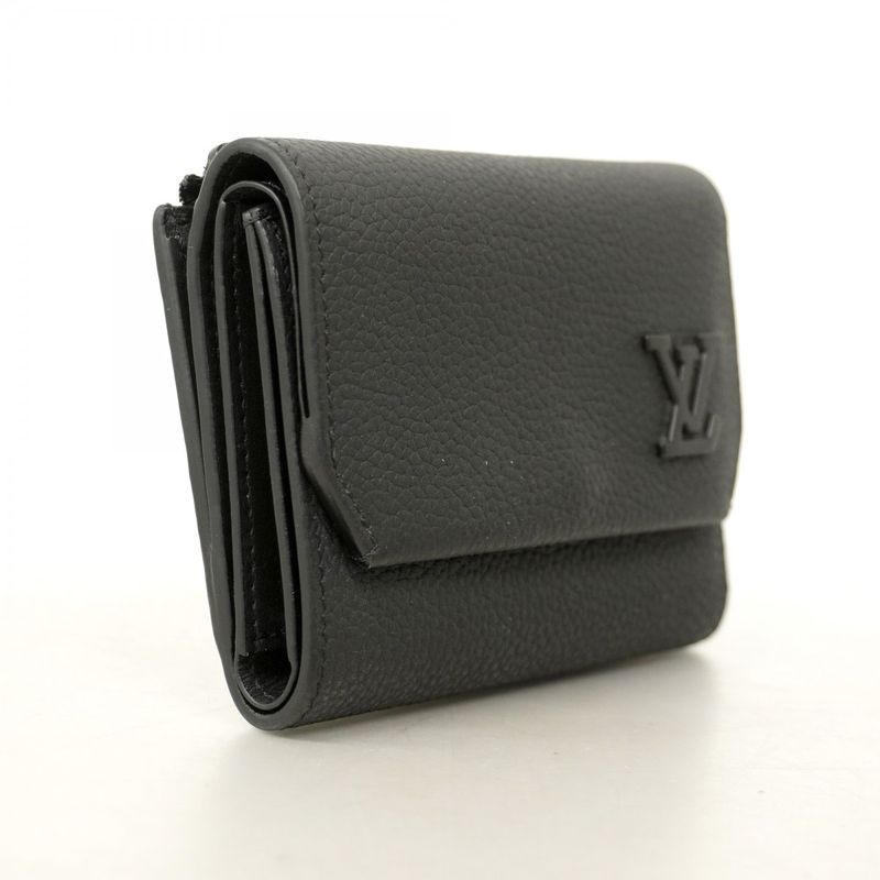 Louis Vuitton Trifold Wallet LV Aerogram Portefeuille Pilot M81740 Black Men's