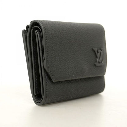 Louis Vuitton Trifold Wallet LV Aerogram Portefeuille Pilot M81740 Black Men's