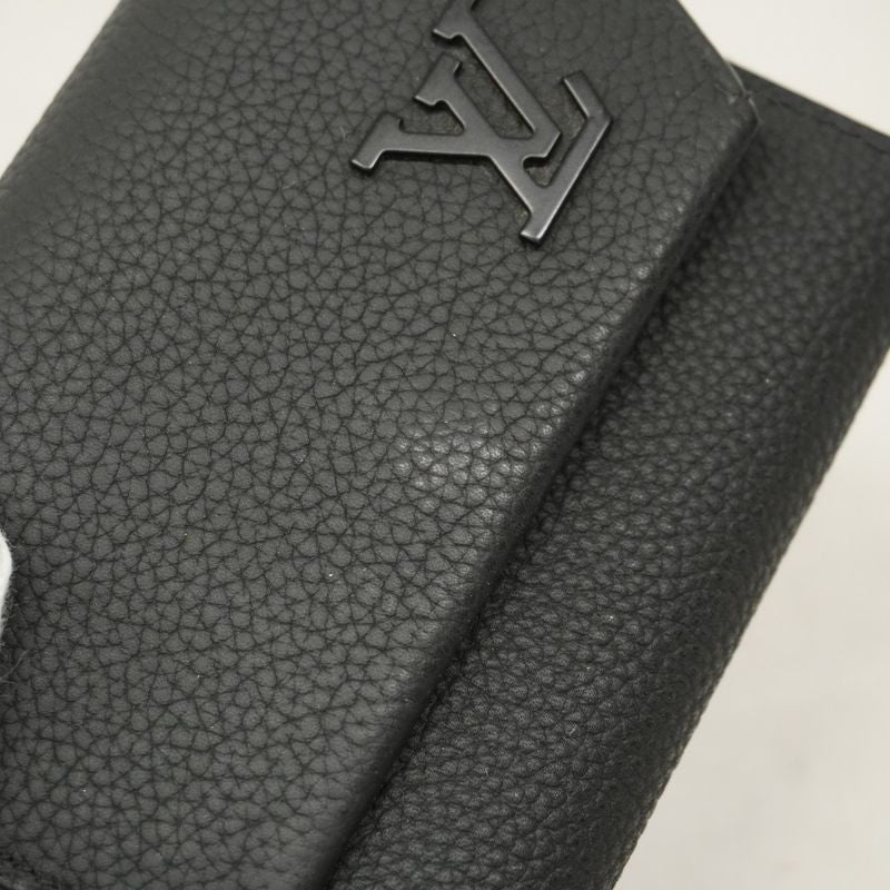 Louis Vuitton Trifold Wallet LV Aerogram Portefeuille Pilot M81740 Black Men's