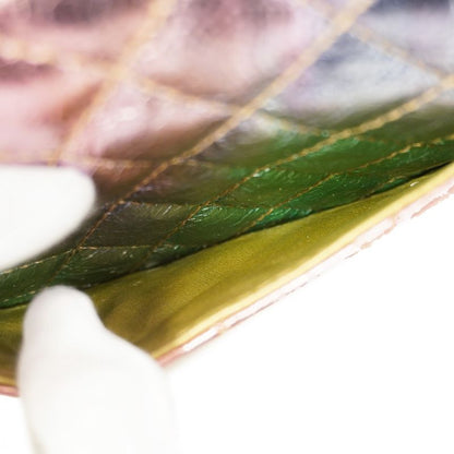 Chanel Shoulder Bag 2.55 Metallic Leather Multicolor Chien Pan Gold Hardware