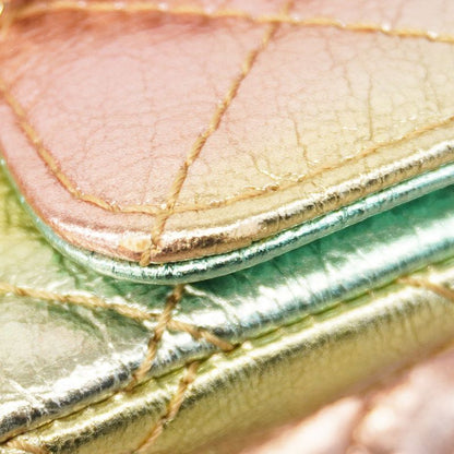 Chanel Shoulder Bag 2.55 Metallic Leather Multicolor Chien Pan Gold Hardware