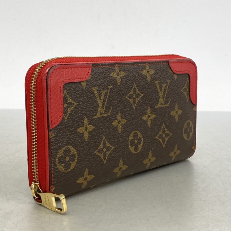 Louis Vuitton Long Wallet Monogram Retiro Zippy Wallet M61854 Brown Threes