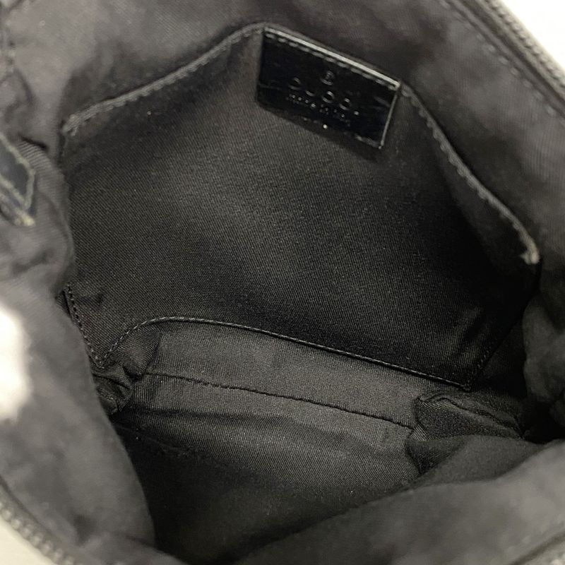 Gucci Shoulder Bag GG Canvas 147671 Canvas Black Silver Hardware Women