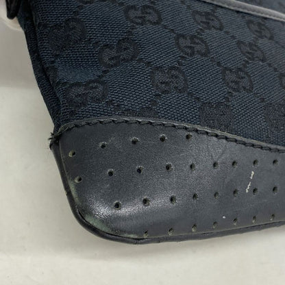 Gucci Shoulder Bag GG Canvas 147671 Canvas Black Silver Hardware Women