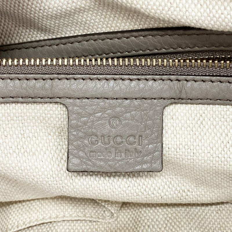 Gucci Tote Bag Soho 282309 Leather Grey Chien Pan Gold Hardware Women's