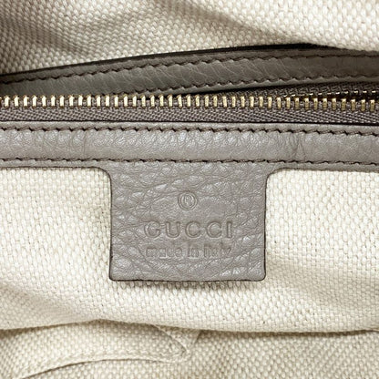 Gucci Tote Bag Soho 282309 Leather Grey Chien Pan Gold Hardware Women's