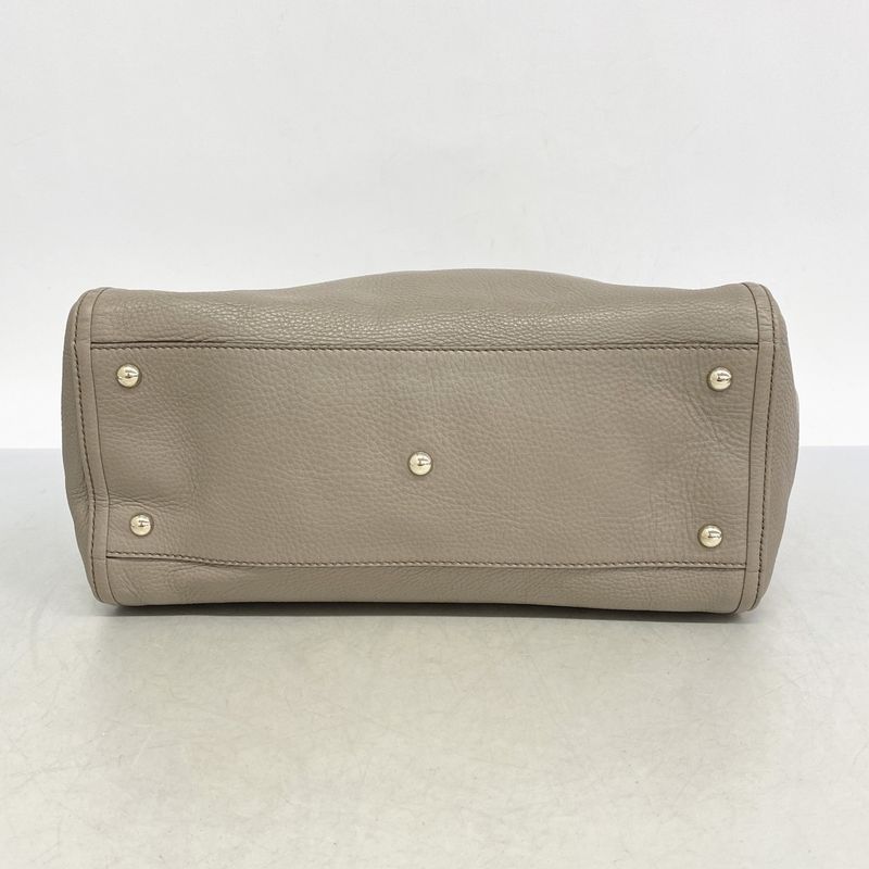 Gucci Tote Bag Soho 282309 Leather Grey Chien Pan Gold Hardware Women's