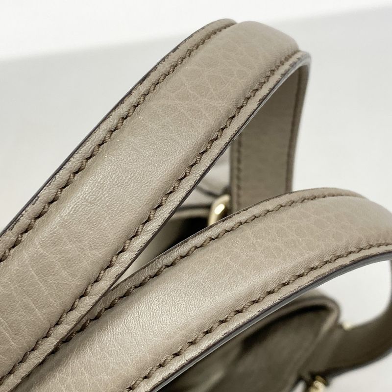 Gucci Tote Bag Soho 282309 Leather Grey Chien Pan Gold Hardware Women's