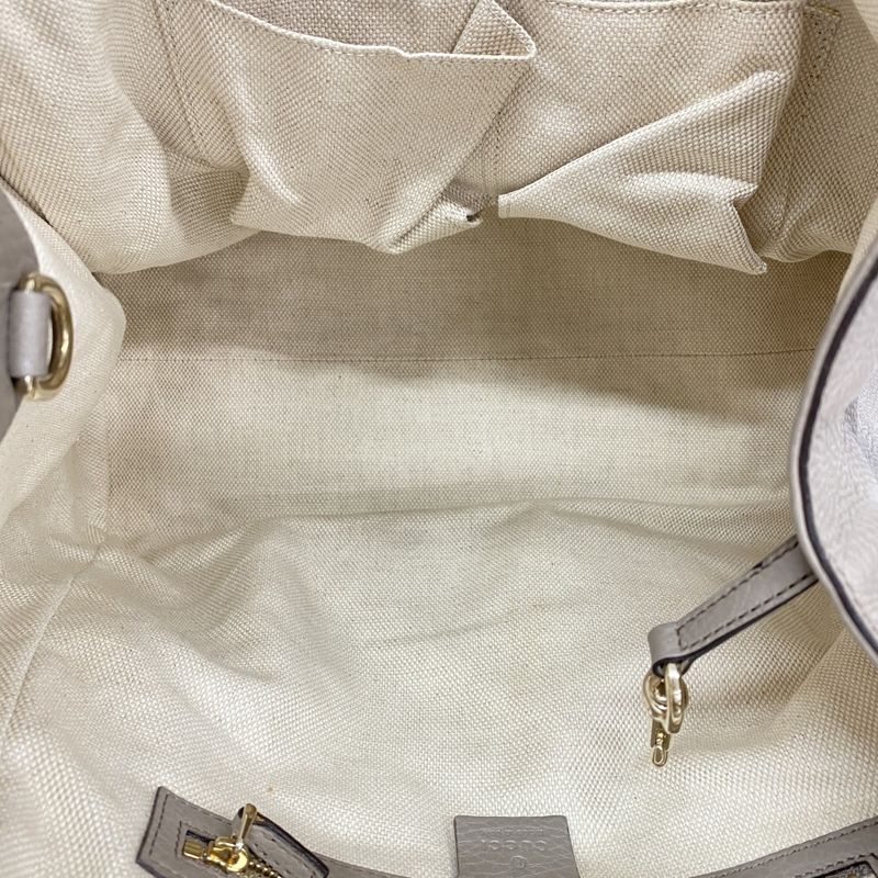 Gucci Tote Bag Soho 282309 Leather Grey Chien Pan Gold Hardware Women's