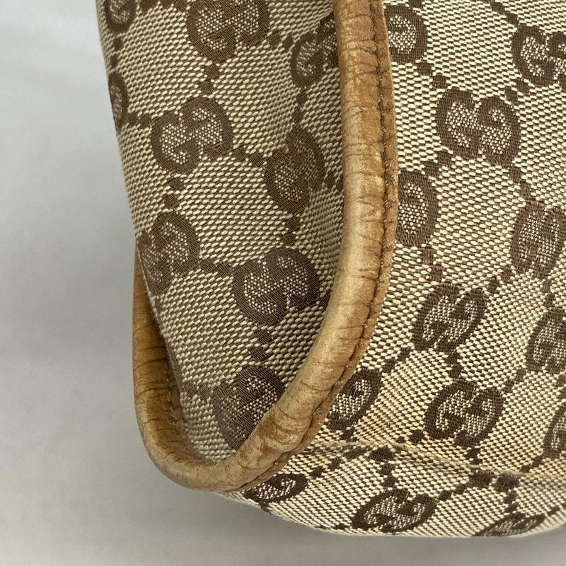 Gucci Handbag GG Canvas 76554 Canvas Brown Silver Hardware Women