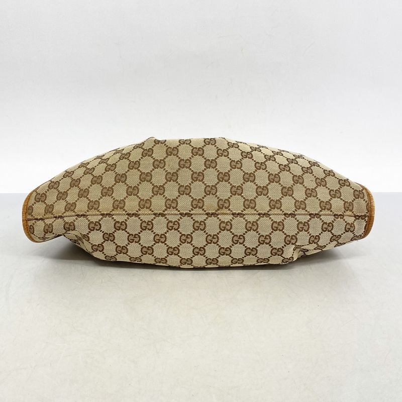 Gucci Handbag GG Canvas 76554 Canvas Brown Silver Hardware Women