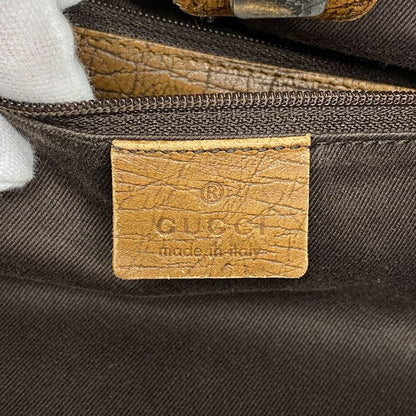 Gucci Handbag GG Canvas 76554 Canvas Brown Silver Hardware Women