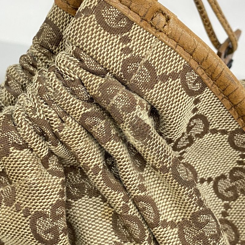 Gucci Handbag GG Canvas 76554 Canvas Brown Silver Hardware Women