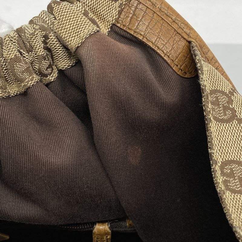 Gucci Handbag GG Canvas 76554 Canvas Brown Silver Hardware Women