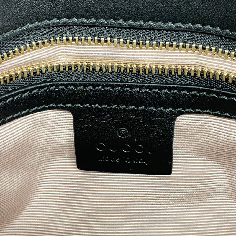 Gucci Shoulder Bag Ggmarmont 550129 Leather Black Gold Hardware Women