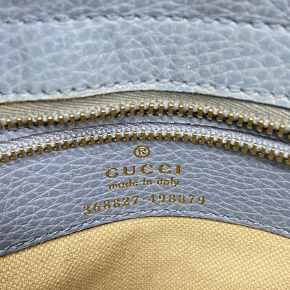 Gucci Handbag Swing 368827 Leather Blue Chien Pan Gold Hardware Women's