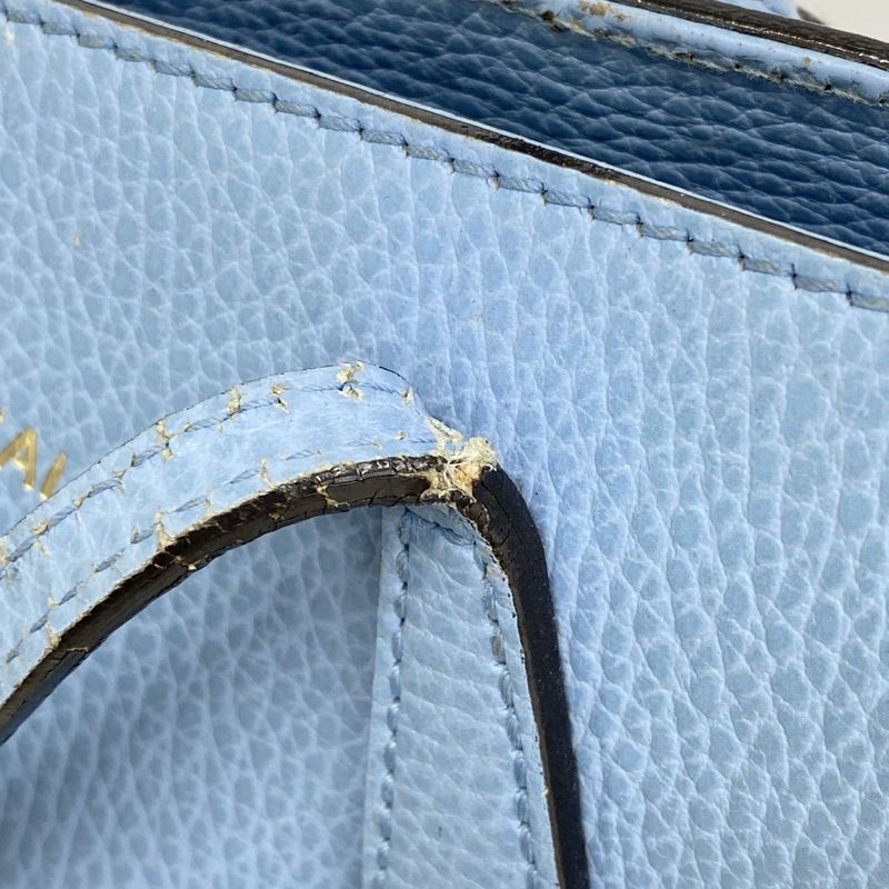 Gucci Handbag Swing 368827 Leather Blue Chien Pan Gold Hardware Women's