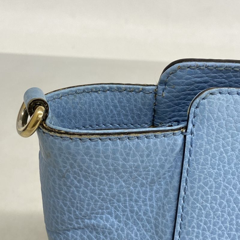 Gucci Handbag Swing 368827 Leather Blue Chien Pan Gold Hardware Women's