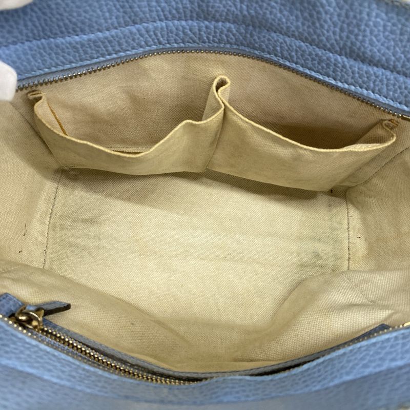 Gucci Handbag Swing 368827 Leather Blue Chien Pan Gold Hardware Women's