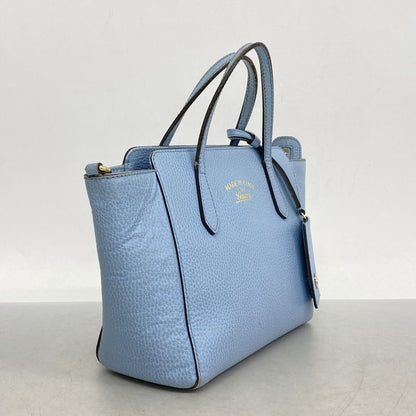 Gucci Handbag Swing 368827 Leather Blue Chien Pan Gold Hardware Women's