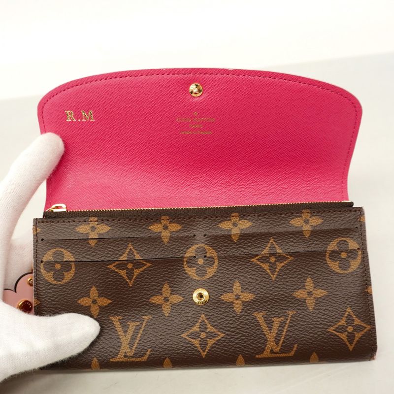 Louis Vuitton Long Wallet Monogram Portefeuille Emily Flower Charm M64202 Rose