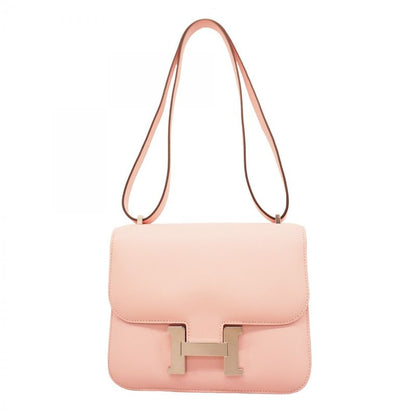 Hermes Shoulder Bag Constance Mini Swift Rose Sakura Silver Hardware W Engraved