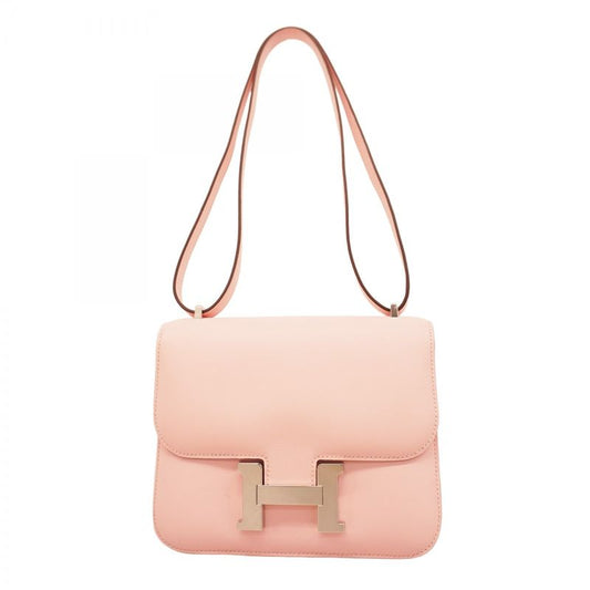 Hermes Shoulder Bag Constance Mini Swift Rose Sakura Silver Hardware W Engraved