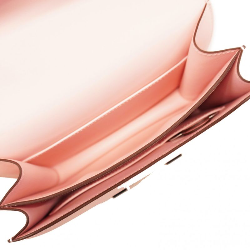 Hermes Shoulder Bag Constance Mini Swift Rose Sakura Silver Hardware W Engraved