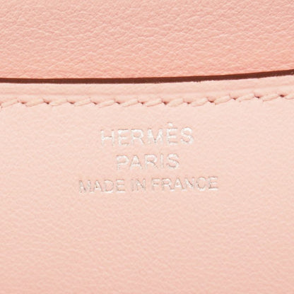 Hermes Shoulder Bag Constance Mini Swift Rose Sakura Silver Hardware W Engraved