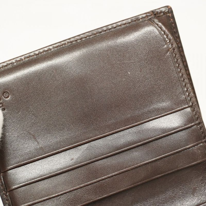 Gucci Wallet Sherry Line 115081 Canvas Brown Silver Hardware Women