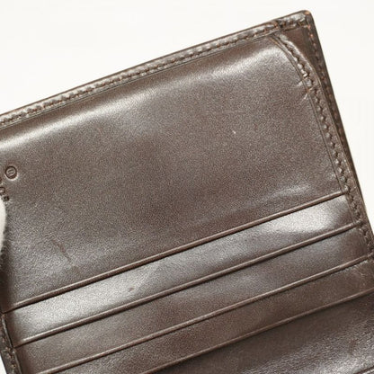 Gucci Wallet Sherry Line 115081 Canvas Brown Silver Hardware Women